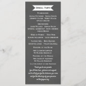 Slate Grey Chalk Style Flat Wedding Program Programmakaart (Achterkant)