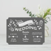 Slate Grey Chalk Style Uitnodiging (Staand voorkant)