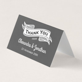 Slate Grey Chalk Style Weddenschap Bedankt Kaart