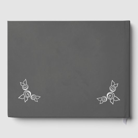 Slate Grey Chalk Style Weddenschap Gastenboek (Achterkant)