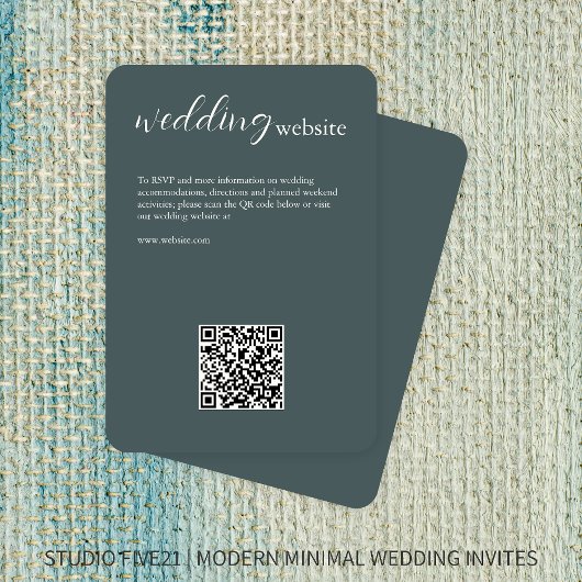 Slate Grey · Elegante moderne bruiloft Informatiekaartje
