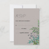 Slate Grey en Forest Greens Rustic RSVP Kaartje (Voorkant)