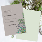 Slate Grey en Forest Greens Rustic RSVP Kaartje