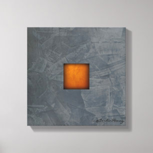 Slate Grey Gold Stucco Modern Art Canvas Afdruk