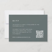 Slate Grey-Green Wedding QR-code RSVP Kaartje (Voorkant)