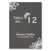 Slate Grey Krijt Stijl Tafel Nummer Kaart (Achterkant)