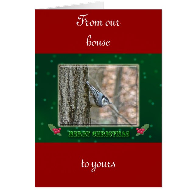 Slate Grey Nuthatch Kerstkerstfeestbeest (Voorkant)
