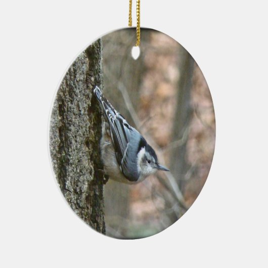 Slate Grey Nuthatch-kerstsongbird-Ornament Keramisch Ornament (Rechts)