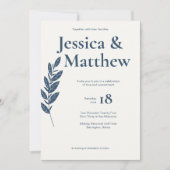 Slate Grey rustieke chique alles-in-één bruiloft Kaart (Voorkant)