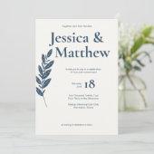 Slate Grey rustieke chique alles-in-één bruiloft Kaart (Staand voorkant)