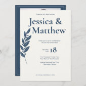 Slate Grey rustieke chique alles-in-één bruiloft Kaart (Voorkant / Achterkant)