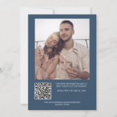 Slate Grey rustieke Damask All-in-One bruiloft Kaart (Achterkant)