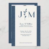 Slate Grey rustieke Damask All-in-One bruiloft Kaart (Voorkant / Achterkant)