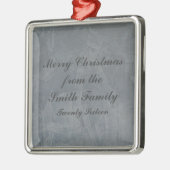 Slate Grey Venetian Plaster Kerstmis Metalen Ornament (Links)