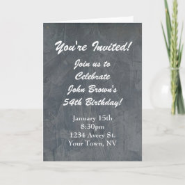 Slate Grey Verjaardag Uitnodiging Instant Download