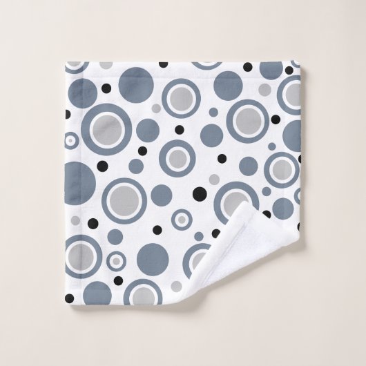 Slate Grey Zilver Wit Zwart Geometrisch Bad Handdoek (Wasdoekje)