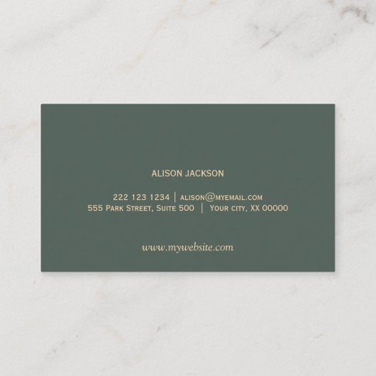 Slate grijs goud stijlvolle behang persoonlijke st visitekaartje (Achterkant)