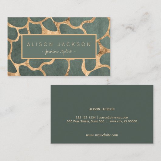 Slate grijs goud stijlvolle behang persoonlijke st visitekaartje (Voorkant / Achterkant)