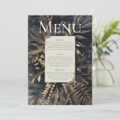 Slate grijs verguld menu loof boeket, kaart (Staand voorkant)