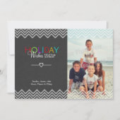 Slate Look Vakantie Wensen Foto Groeten Flat Kaart (Voorkant)