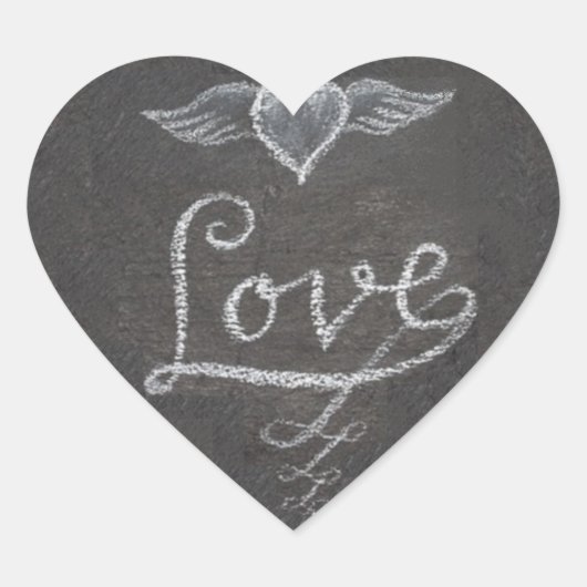 Slate Love in Chalk Heart Hart Sticker (Voorkant)