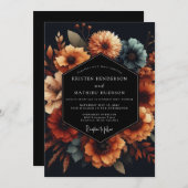 Slate Marigold Autumnal Wedding Kaart (Voorkant / Achterkant)