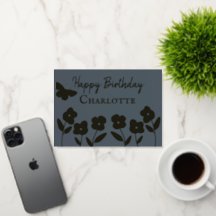 Slate Modern Bloemen en Vlinder Maatwerk 