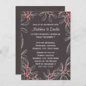 Slate Modern Mistletoe Holiday Rehearsal Dinner Kaart (Voorkant / Achterkant)