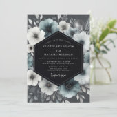 Slate Moody Anemone Wedding Kaart (Staand voorkant)