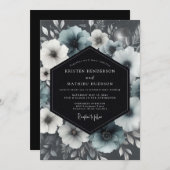 Slate Moody Anemone Wedding Kaart (Voorkant / Achterkant)