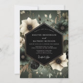 Slate Moody Bloom Wedding Kaart (Voorkant)