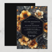 Slate Ochre Baroque Wedding Kaart (Voorkant / Achterkant)