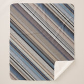 Slate Pebbles Blauwe en Bruine Streep Sherpa Deken (Voorkant)