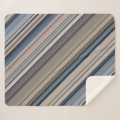 Slate Pebbles Blauwe en Bruine Streep Sherpa Deken (Voorkant (horizontaal))