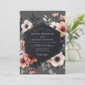 Slate Petal Twilight Wedding Kaart (Staand voorkant)
