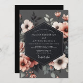 Slate Petal Twilight Wedding Kaart (Voorkant / Achterkant)