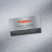 Slate Rock | Fire Knife | Hoofd | Metallic Magnetisch Visitekaartje (Voorbeeld)