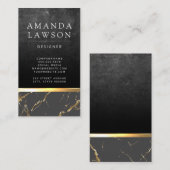 Slate Rock | Goudmetaalstrim | Goudmarmer Visitekaartje (Voorkant / Achterkant)