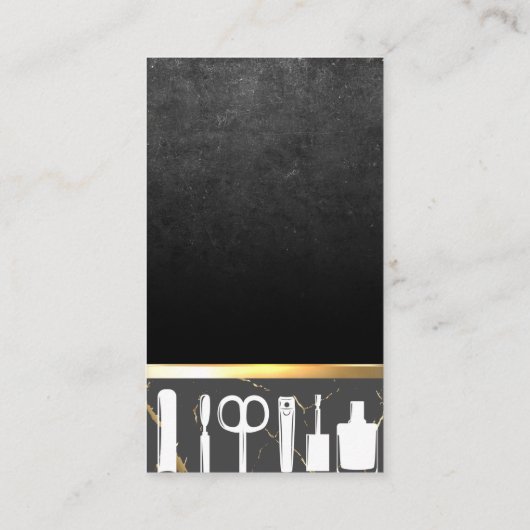 Slate Rock | Goudmetaalstrim | Manicure Tools Visitekaartje (Achterkant)