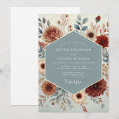 Slate Rust Autumnal Wedding Kaart (Voorkant / Achterkant)