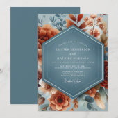 Slate Rust Brushstroke Wedding Kaart (Voorkant / Achterkant)