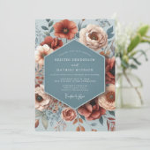 Slate Terracotta Poetic Wedding Kaart (Staand voorkant)
