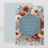 Slate Terracotta Poetic Wedding Kaart (Voorkant / Achterkant)