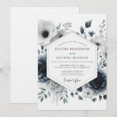 Slate Umbral Anemone Wedding Kaart (Voorkant / Achterkant)