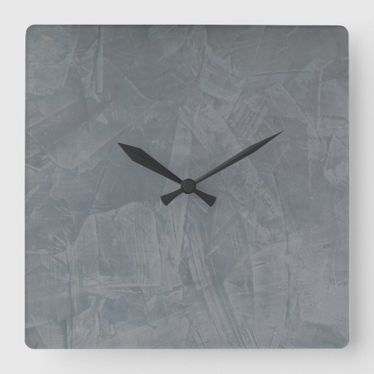 Slate Venetian Plaster Faux Finish Vierkante Klok (Voorkant)