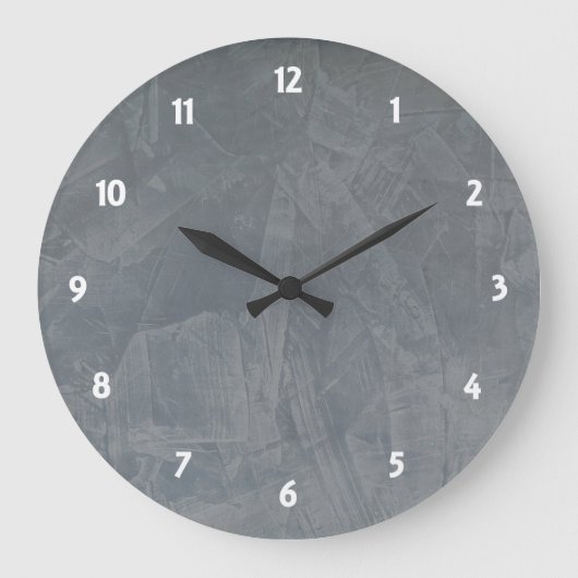 Slate Venetian Plaster Faux Finish Wall Clock Grote Klok (Voorkant)