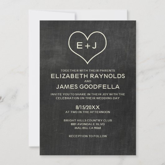 Slate Wedding-uitnodigingen Kaart (Voorkant)