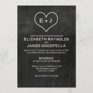 Slate Wedding-uitnodigingen Kaart