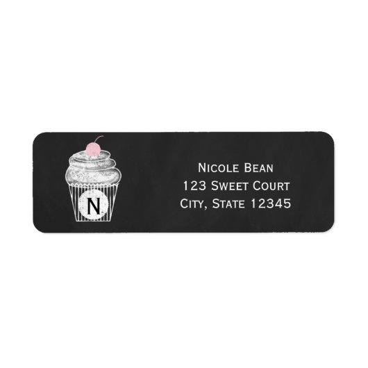 Slatebord Cupcake Verjaardags Adreslabels Etiket (Voorkant)