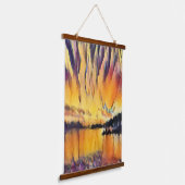 Slatine zonsondergang over Adriatische kust kunst Hangend Wandkleed (Gebogen)